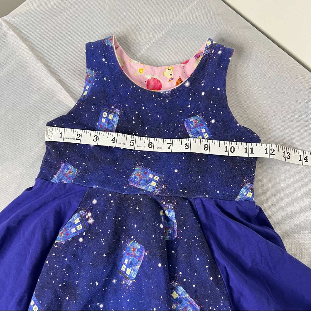 Beauty & the Beast / Dr Who Reversible Dress handmade Shop NO TAG size 5/6? - Picture 9 of 10